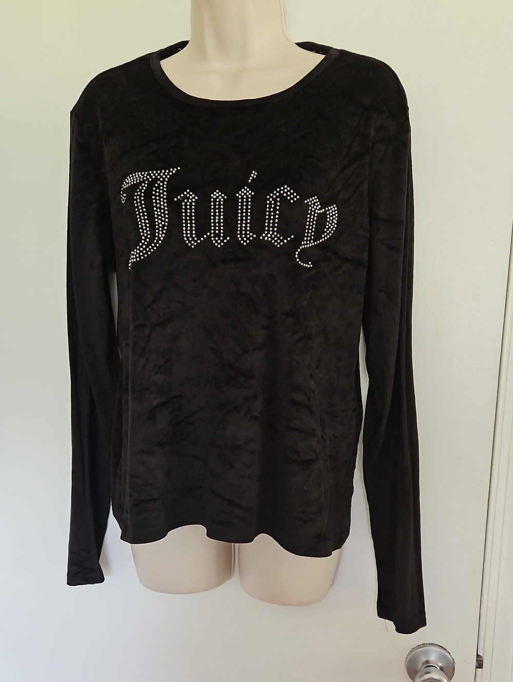 Juicy Couture Black Velvet Sleepwear Top Size XL